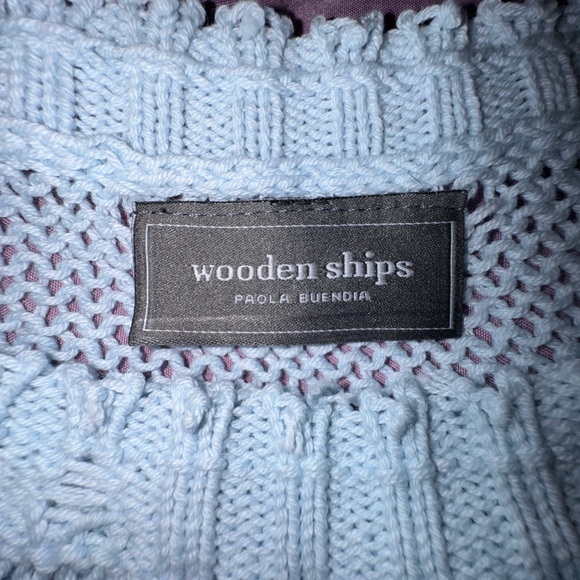 Wooden Ships Oliver Crew Distressed Sweater XS/S Slouchy Lightweight Knit EUC - Picture 9 of 10